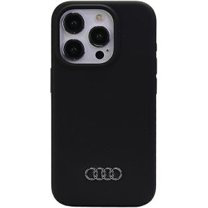 Audi Silicone Case iPhone 15 Pro (AU-LSRIP15P-Q3/D1-BK) hátlap, tok, fekete