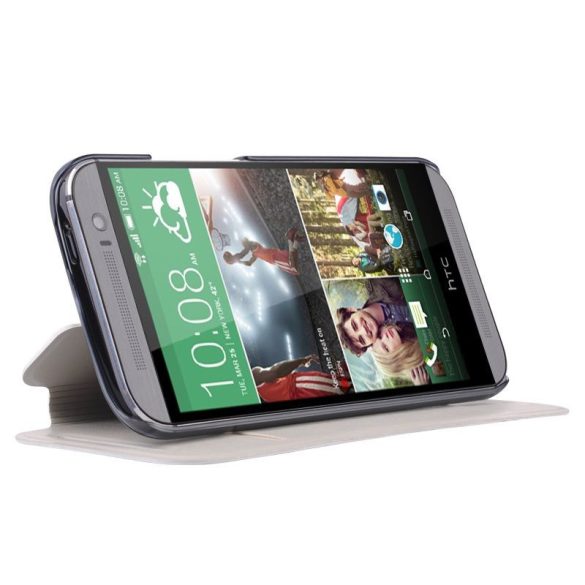 Baseus Brocade HTC M8 oldalra nyíló tok, fehér