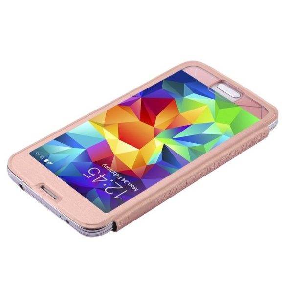 Baseus Coloured Glaze Samsung Galaxy S5 oldalra nyílótok, rózsaszín