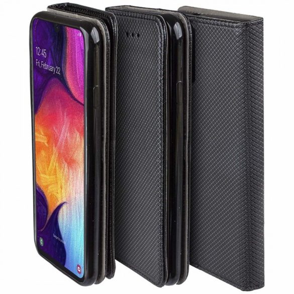 Smart Magnet iPhone Xs Max oldalra nyíló tok, fekete