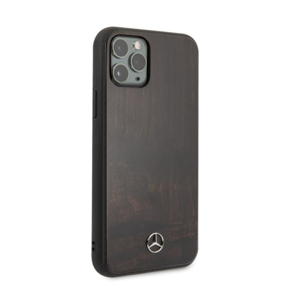 Mercedes-Benz iPhone 11 Pro Wood Line Rosewood (MEHCN58VWOBR) hátlap, tok, barna