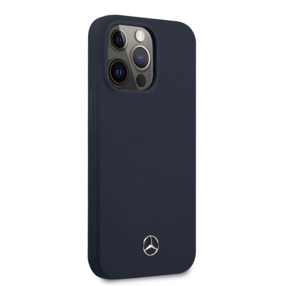 Mercedes-Benz iPhone 13 Pro Silicone Microfiber (MEHCP13LSILNA) hátlap, tok, sötétkét