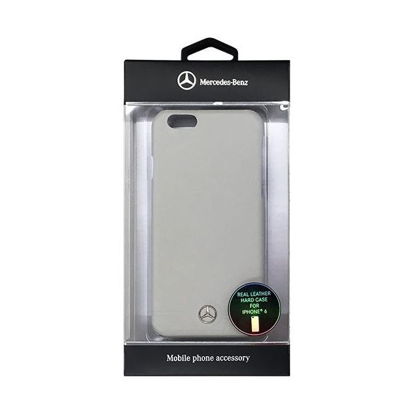 Mercedes-Benz iPhone 6/6S Pure Line Front Grill Leather Hard hátlap, tok, szürke