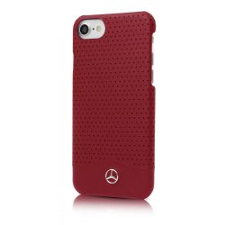   Mercedes-Benz iPhone 7 WAVE II Genuine Leather Hard perforált bőr hátlap, tok, piros