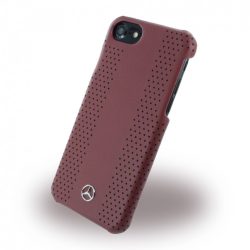   Mercedes-Benz iPhone 6/6S/7/8 Stripes II Perforated Leather hátlap, tok, piros