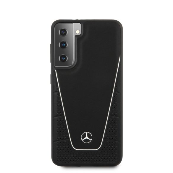 Mercedes-Benz Samsung Galaxy S21 Plus Leather Urban (MEHCS21MCLSSI) eredeti bőr oldalra nyíló tok, ezüst