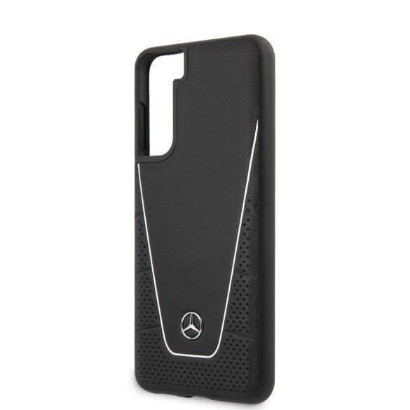 Mercedes-Benz Samsung Galaxy S21 Leather Urban (MEHCS21SCLSSI) eredeti bőr oldalra nyíló tok, ezüst