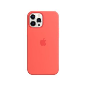 Apple gyári iPhone 12 Pro Max MagSafe kompatibilis szilikon hátlap, tok, rózsaszín