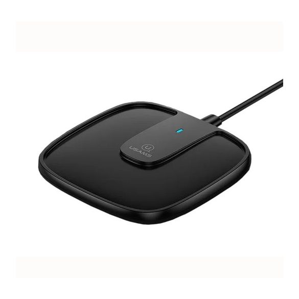 USAMS CD159 W1 Wireless Charger Qi, MagSafe kompatibilis vezeték nélküli töltő, 15W, fekete