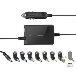   Hama 200008 univerzális Notebook 70 W 15 V/DC, 16 V/DC, 19 V/DC 4.50 A, autós tápegység, fekete