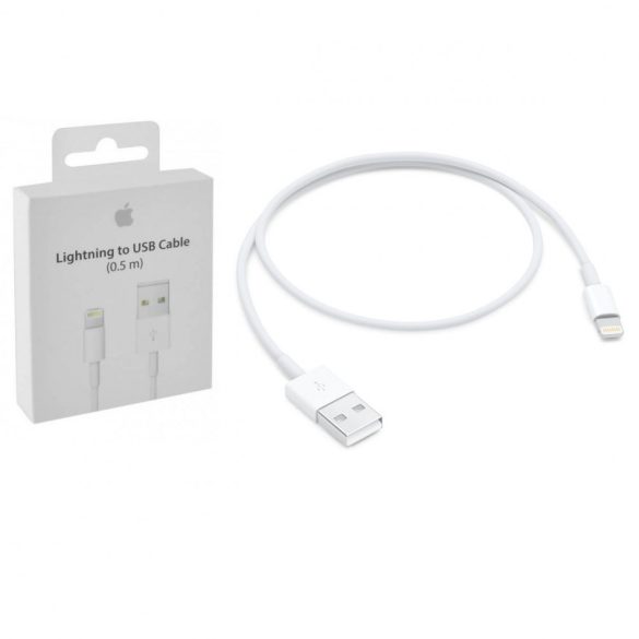 Apple gyári USB/lightning kábel ME291ZM/A, 0,5m, (bontott dobozos), fehér