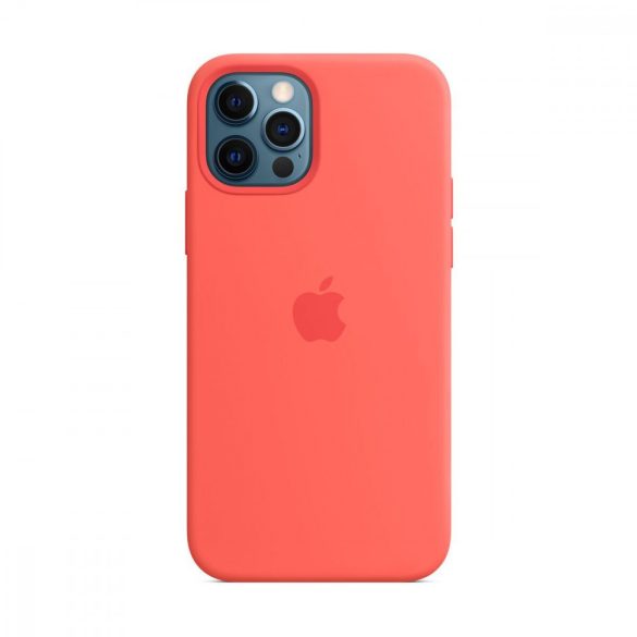 Apple gyári iPhone 12/12 Pro MagSafe kompatibilis szilikon hátlap, tok, rózsaszín