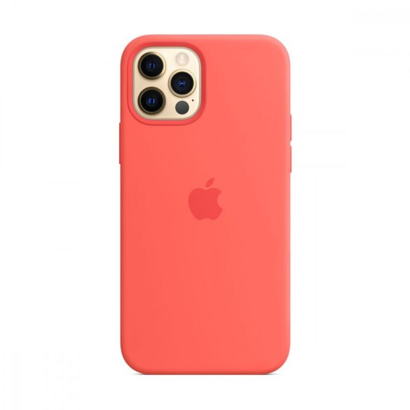 Apple gyári iPhone 12/12 Pro MagSafe kompatibilis szilikon hátlap, tok, rózsaszín