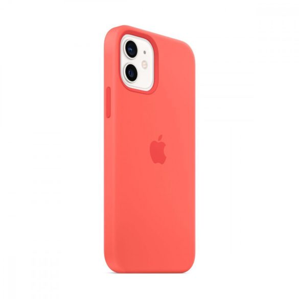 Apple gyári iPhone 12/12 Pro MagSafe kompatibilis szilikon hátlap, tok, rózsaszín