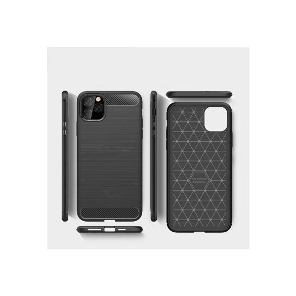 Carbon Case Flexible iPhone 11 Pro Max hátlap, tok, sötétkék