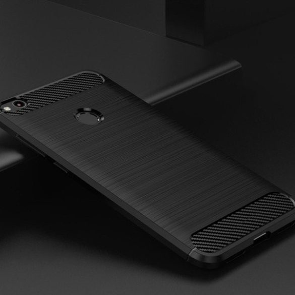 Carbon Case Flexible Huawei Huawei Y9 (2019) hátlap, tok, sötétkék