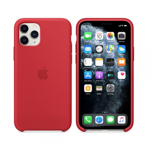 Apple gyári iPhone 11 Pro szilikon hátlap, tok (bontott doboz), piros