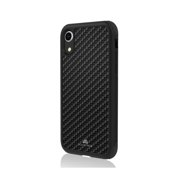 Hama Black Rock Robust Real Carbon iPhone Xr, ütésálló hátlap, tok, fekete