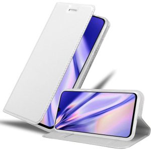 Smart Magnetic Samsung Galaxy A8 Plus (2018) oldalra nyíló tok, ezüst