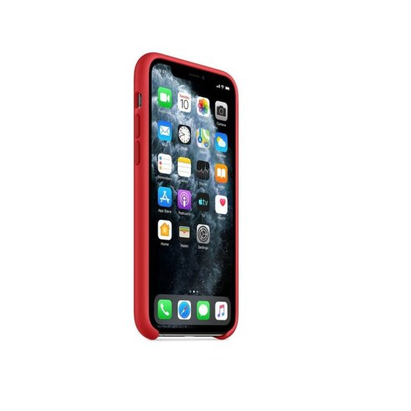 Apple gyári iPhone 11 Pro Max szilikon hátlap, tok, piros