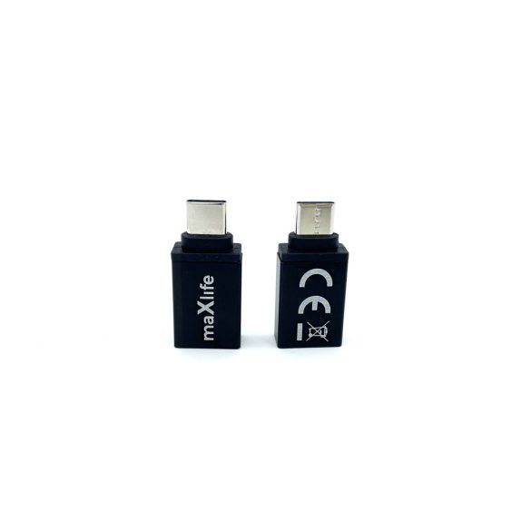 Maxlife USB-A 3.0 - USB-C átalakító adapter, fekete