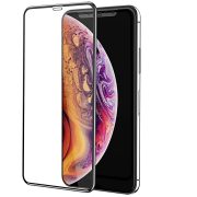   iPhone 11 Pro Max/Xs Max 5D Full Glue teljes kijelzős edzett üvegfólia, 9H keménységű, fekete