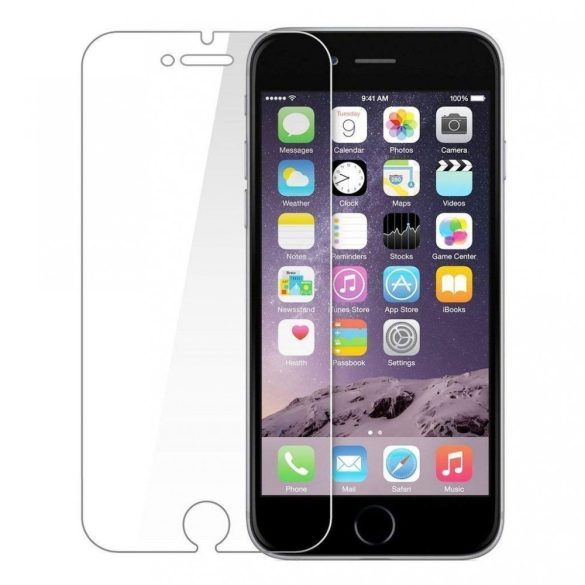 iPhone 6 Plus/7 Plus/8 Plus kijelzővédő edzett üvegfólia (tempered glass) 9H keménységű (nem teljes kijelzős 2D sík üvegfólia), átlátszó