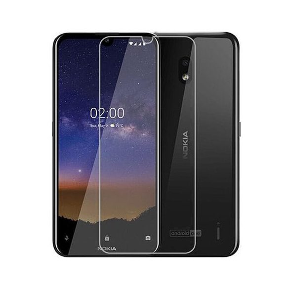 Nokia 2.2 kijelzővédő edzett üvegfólia (tempered glass), 9H keménységű (nem teljes kijelzős 2D sík üvegfólia), átlátszó