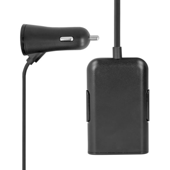 Maxlife MXCC-03 2x2 USB univerzális autós töltő, gyorstöltő, utas adapterrel, fekete
