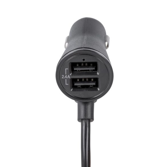 Maxlife MXCC-03 2x2 USB univerzális autós szivargyújtó töltő, gyorstöltő, utas adapterrel, fekete