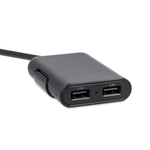 Maxlife MXCC-03 2x2 USB univerzális autós töltő, gyorstöltő, utas adapterrel, fekete