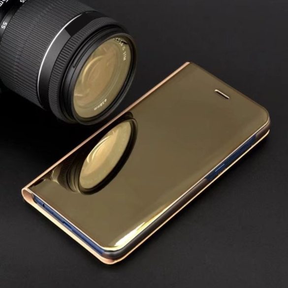 Clear View Case cover Samsung Galaxy J5 (2016) oldalra nyíló tok, arany