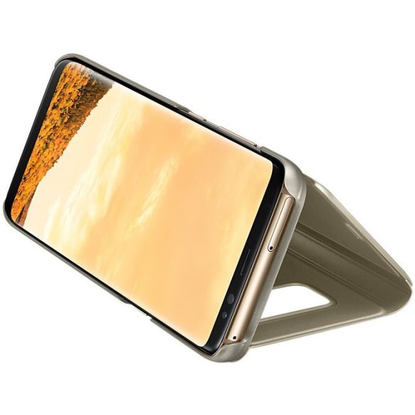 Clear View Case cover Samsung Galaxy S8 oldalra nyíló tok, arany