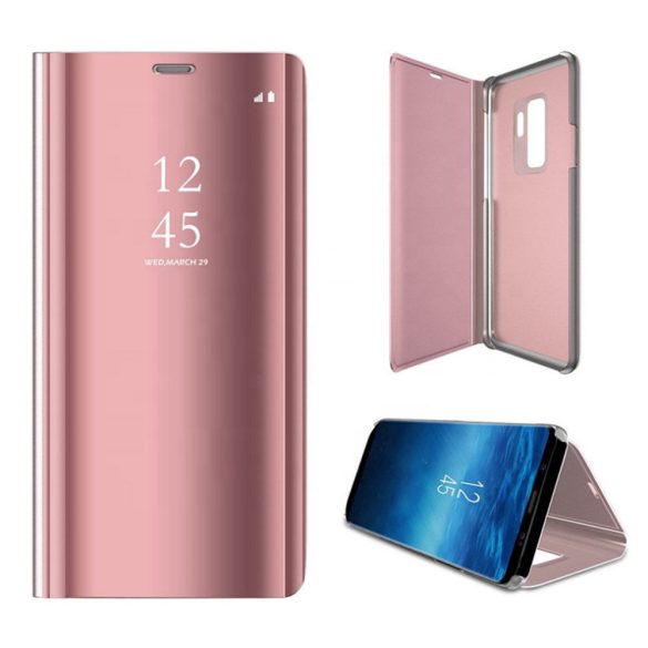Clear View Case cover Huawei P30 Pro oldalra nyíló tok, rózsaszín