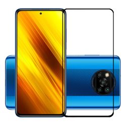   Xiaomi Poco X3 NFC 5D Full Glue teljes kijelzős edzett üvegfólia (tempered glass) 9H keménységű, fekete