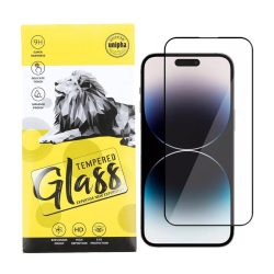   iPhone 14 Pro 9D Full Glue teljes kijelzős edzett üvegfólia (tempered glass) 9H keménységű, fekete