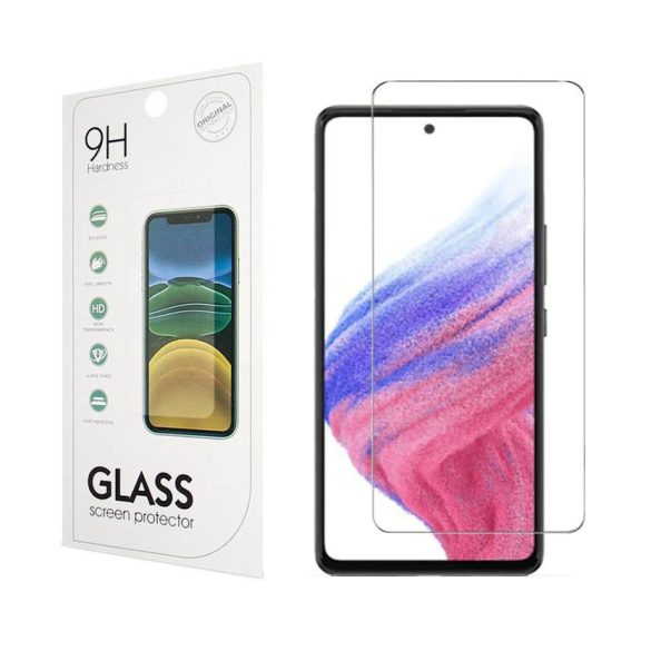 Samsung Galaxy A55 5G kijelzővédő edzett üvegfólia (tempered glass) 9H keménységű (nem teljes kijelzős 2.5D sík üvegfólia), átlátszó