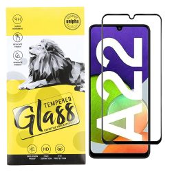   Samsung Galaxy A22 5G 5D Full Glue teljes kijelzős üvegfólia (tempered glass) 9H keménységű, fekete