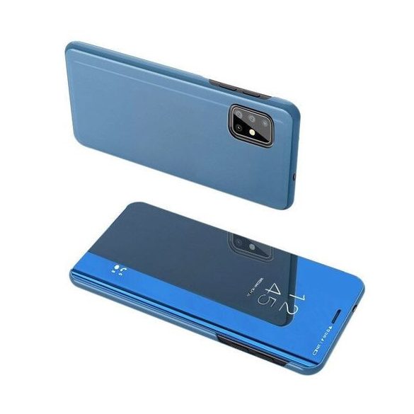 Clear View Case cover Huawei P40 Lite oldalra nyíló tok, kék