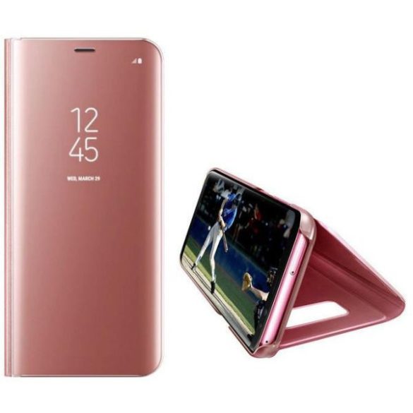 Clear View Case cover Xiaomi Mi 10 Lite oldalra nyíló tok, rózsaszín