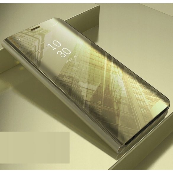 Clear View Case cover Xiaomi Mi 10 Lite oldalra nyíló tok, arany