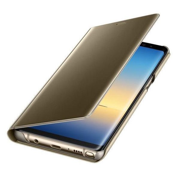 Clear View Case cover Samsung Galaxy A5 (2017) oldalra nyíló tok, arany