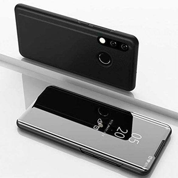 Clear View Case cover Huawei P Smart oldalra nyíló tok, fekete