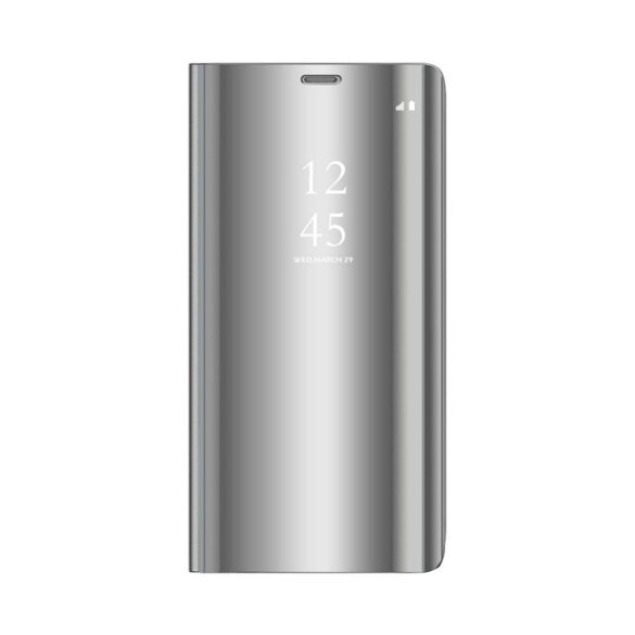 Clear View Case cover Xiaomi Redmi Note 9 oldalra nyíló tok, ezüst