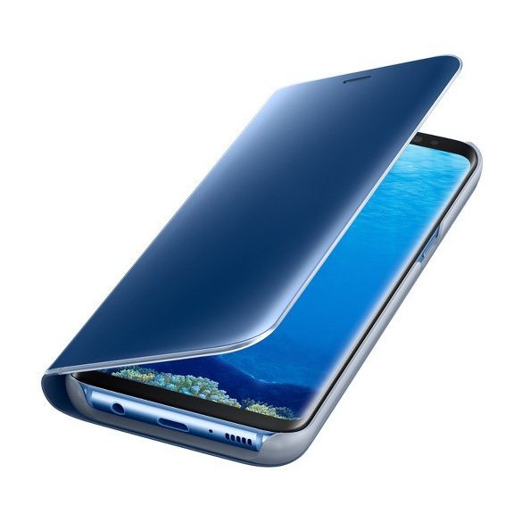 Clear View Case cover Samsung Galaxy A21 oldalra nyíló tok, kék