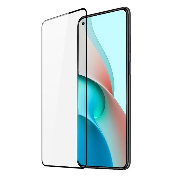 Xiaomi Redmi Note 10 Pro 5D Full Glue teljes kijelzős edzett üvegfólia, 9H keménységű, fekete