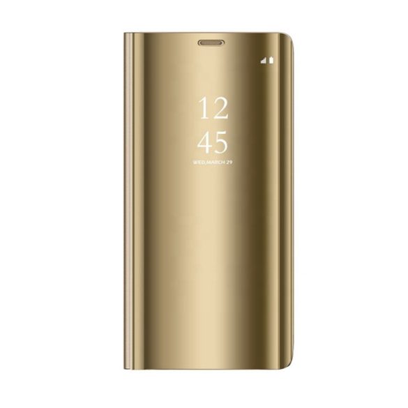 Clear View Case cover Samsung Galaxy A02s oldalra nyíló tok, arany
