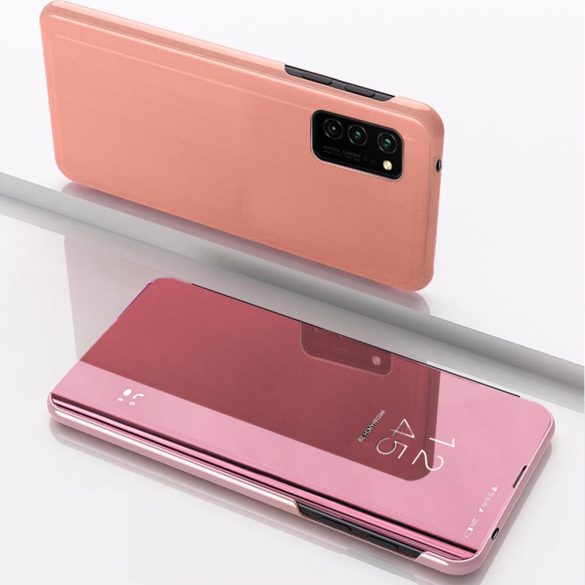 Clear View Case cover Samsung Galaxy A02s oldalra nyíló tok, rózsaszín