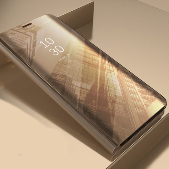 Clear View Case cover Xiaomi Mi 10T Lite 5G oldalra nyíló tok, arany