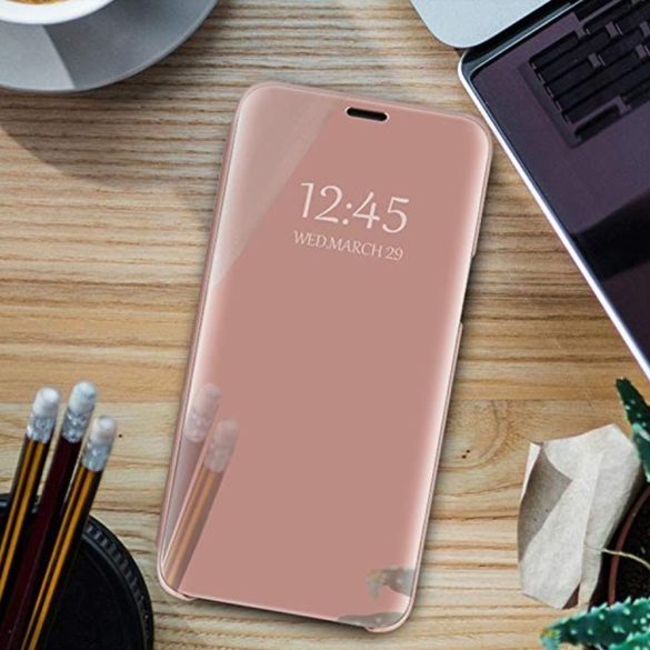 Clear View Case cover Samsung Galaxy A54 5G oldalra nyíló tok, rózsaszín